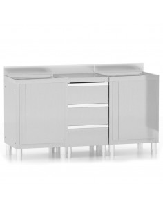 Mobiletti da Cucina Commerciale 3 pz in Acciaio Inossidabile 2