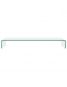 Mobile/Rialzo Porta TV in Vetro Trasparente 100x30x13 cm 2