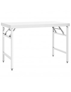 Tavolo da Lavoro Cucina Pieghevole 120x60x80 cm in Acciaio Inox 2