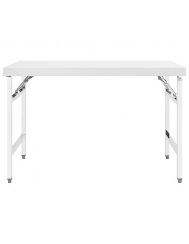 Tavolo da Lavoro Cucina Pieghevole 120x60x80 cm in Acciaio Inox