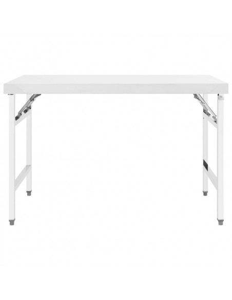Tavolo da Lavoro Cucina Pieghevole 120x60x80 cm in Acciaio Inox