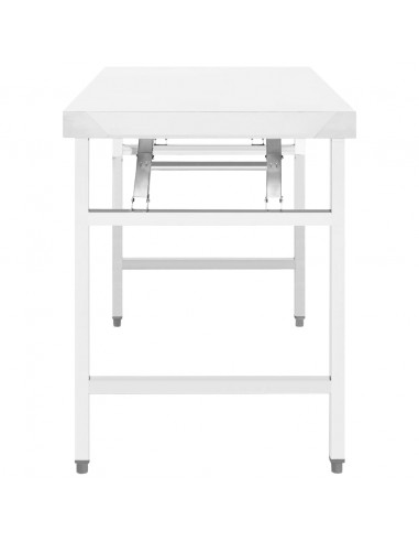 Tavolo da Lavoro Cucina Pieghevole 120x60x80 cm in Acciaio Inox