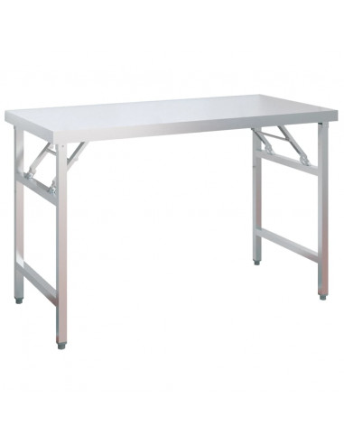 Tavolo Lavoro Cucina con Ripiano 120x60x145 cm Acciaio Inox