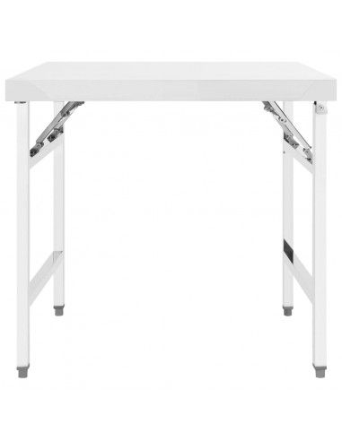 Tavolo da Lavoro Cucina Pieghevole 85x60x80 cm in Acciaio Inox