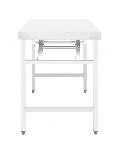 Tavolo da Lavoro Cucina Pieghevole 85x60x80 cm in Acciaio Inox