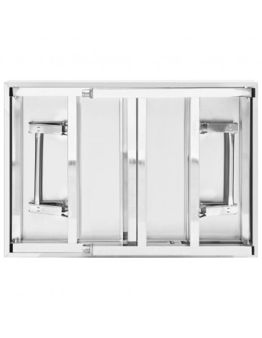 Tavolo da Lavoro Cucina Pieghevole 85x60x80 cm in Acciaio Inox