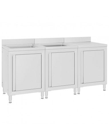 Mobiletto da Cucina con Lavandino in Acciaio Inox 180x60x96 cm