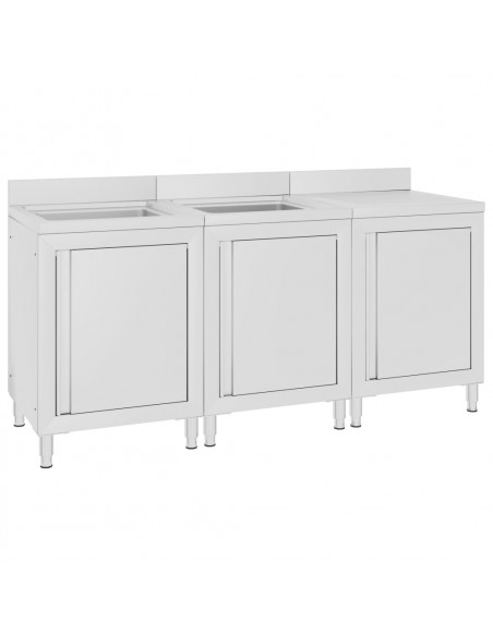Mobiletto da Cucina con Lavandino in Acciaio Inox 180x60x96 cm