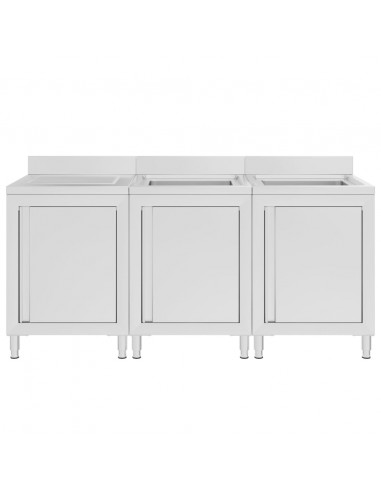 Mobiletto da Cucina con Lavandino in Acciaio Inox 180x60x96 cm