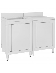 Mobiletto da Cucina con Lavandino in Acciaio Inox 120x60x96 cm 2