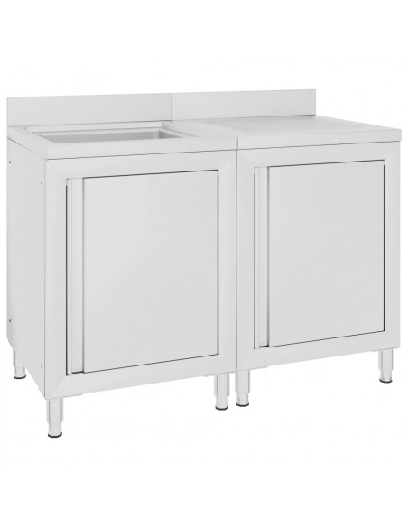 Mobiletto da Cucina con Lavandino in Acciaio Inox 120x60x96 cm