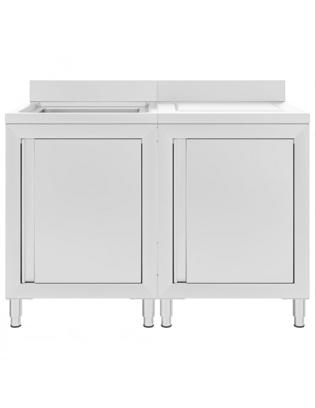 Mobiletto da Cucina con Lavandino in Acciaio Inox 120x60x96 cm