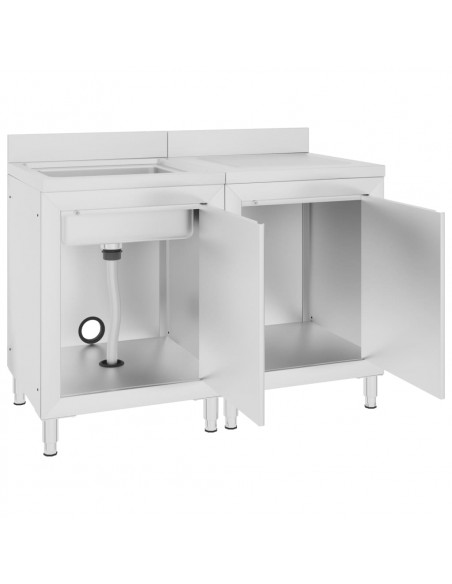 Mobiletto da Cucina con Lavandino in Acciaio Inox 120x60x96 cm