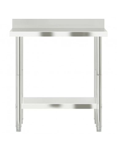 Tavolo Lavoro Cucina con Paraschizzi 82,5x55x93cm Acciaio Inox