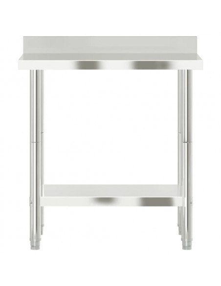 Tavolo Lavoro Cucina con Paraschizzi 82,5x55x93cm Acciaio Inox