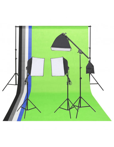 Kit Illuminazione Studio Fotografico con Fondali e Riflettore