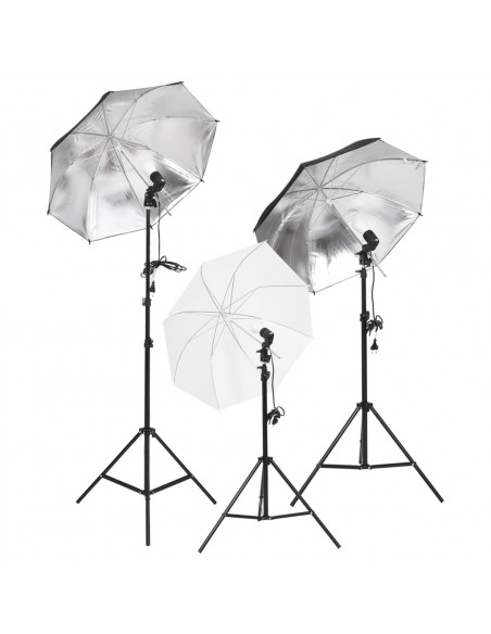 Kit di Illuminazione da Studio con Treppiedi e Ombrelli