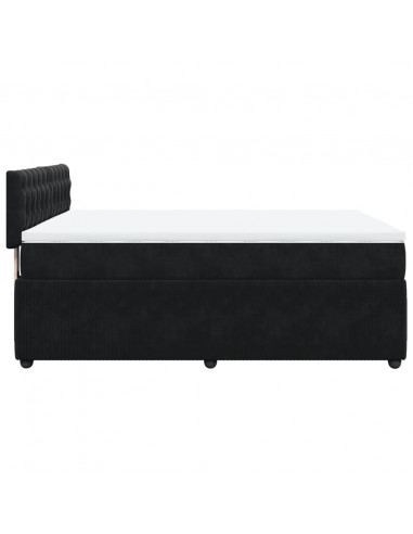 Giroletto a Molle con Materasso Nero 160x200 cm in Velluto