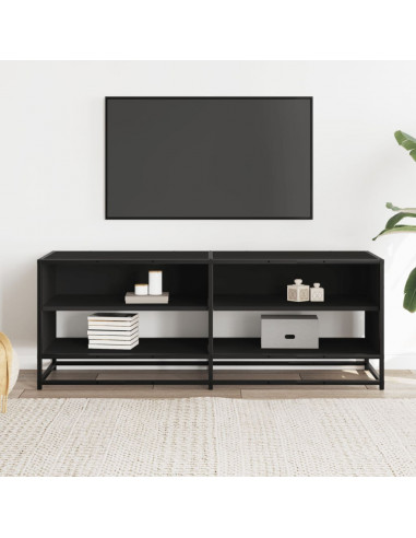 Mobile Porta TV Nero 120,5x40x46 in Truciolato e Metallo