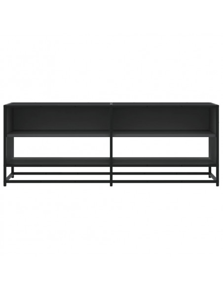 Mobile Porta TV Nero 120,5x40x46 in Truciolato e Metallo