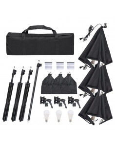 Kit per Studio Fotografico con Set di Luci e Fondale 2