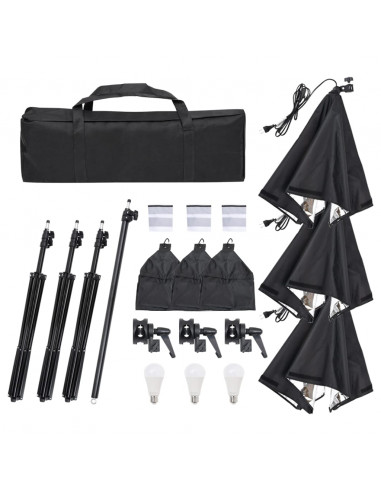 Kit per Studio Fotografico con Set di Luci e Fondale