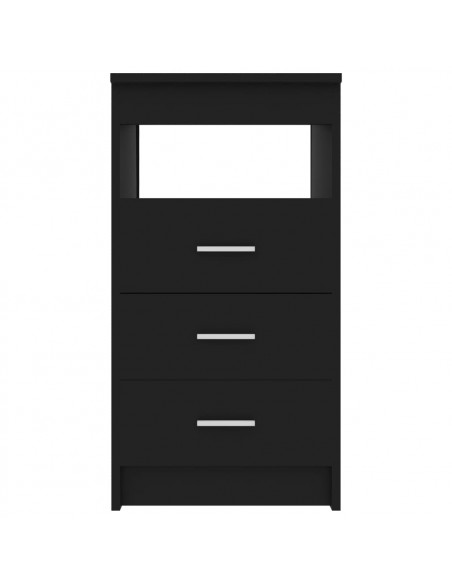 Cassettiera Nera 40x50x76 cm in Legno Multistrato