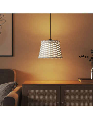 Paralume da Soffitto Bianco Ø20x15 cm in Vimini