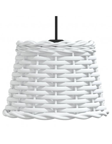 Paralume da Soffitto Bianco Ø20x15 cm in Vimini