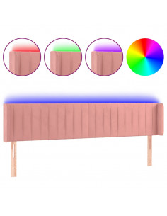 Testiera a LED Rosa 163x16x78/88 cm in Velluto 2