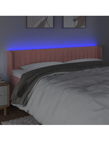 Testiera a LED Rosa 163x16x78/88 cm in Velluto