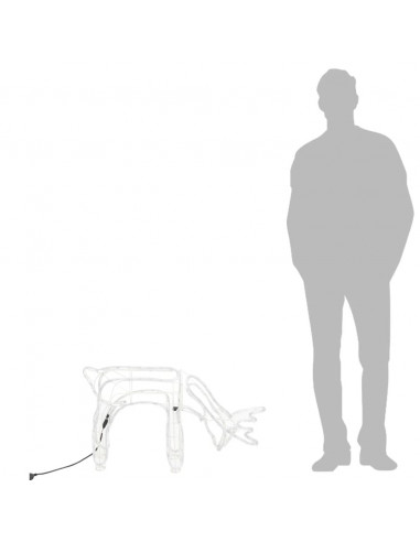 Figura Natalizia Renna Bianco Caldo 73x31x45 cm