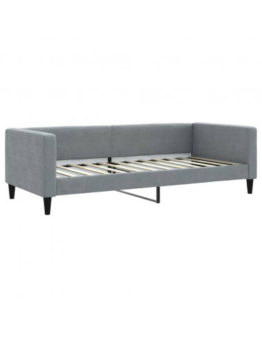 Letto da Giorno Grigio Chiaro 90x200 cm in Tessuto