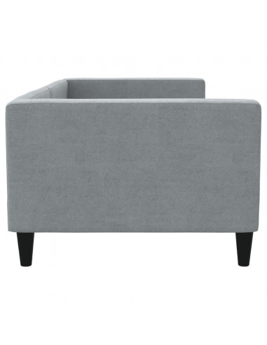 Letto da Giorno Grigio Chiaro 90x200 cm in Tessuto
