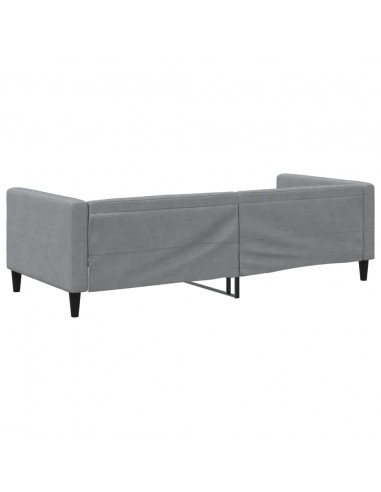 Letto da Giorno Grigio Chiaro 90x200 cm in Tessuto