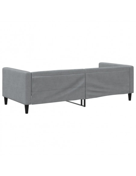 Letto da Giorno Grigio Chiaro 90x200 cm in Tessuto