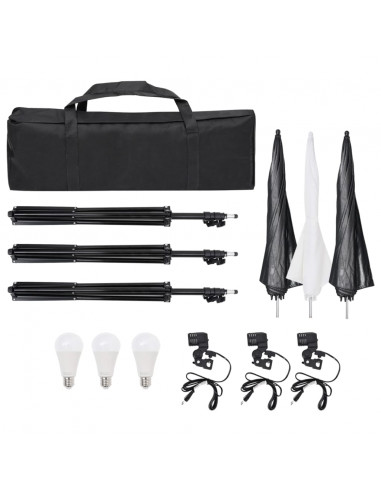 Kit per Studio Fotografico con Set Luci, Fondale e Riflettore