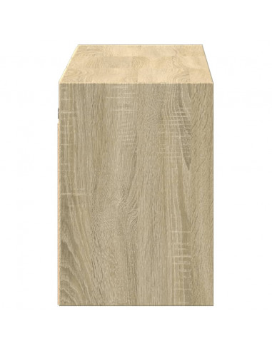 Mobile TV a Parete con Luci LED Rovere Sonoma 130x31x45 cm