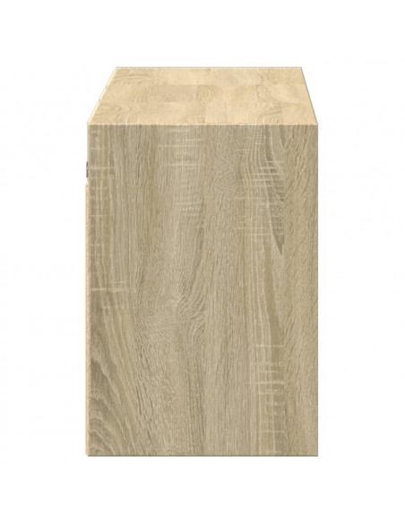 Mobile TV a Parete con Luci LED Rovere Sonoma 130x31x45 cm