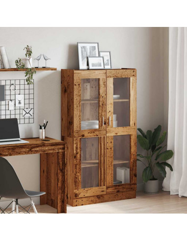 Credenza Alta Legno Antico 82,5x30,5x150 cm in Truciolato