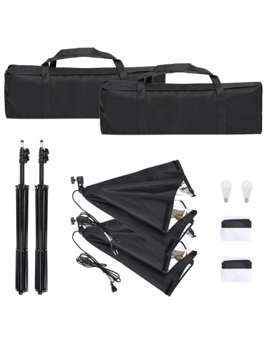 Kit per Studio Fotografico con Set di Luci e Fondale