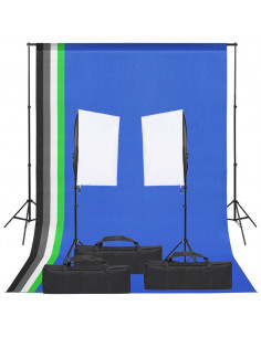 Kit per Studio Fotografico con Set di Luci e Fondale 2