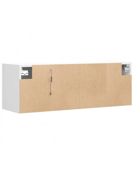 Mobile TV a Parete con Luci LED Bianco 100x31x35 cm