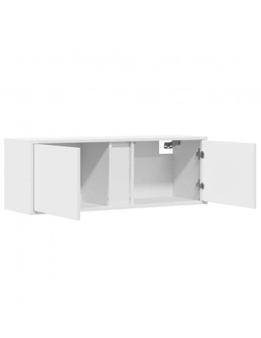 Mobile TV a Parete con Luci LED Bianco 100x31x35 cm