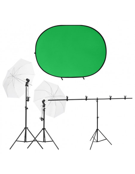 Kit per Studio Fotografico con Set di Luci e Fondale