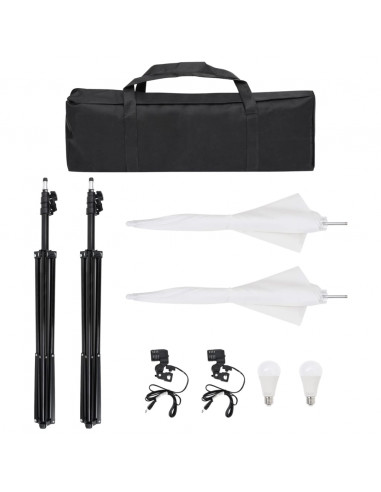 Kit per Studio Fotografico con Set di Luci e Fondale