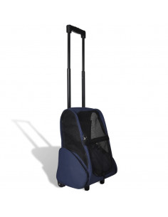 Trolley Trasportino per Animali Pieghevole Multifunzione Blu 2