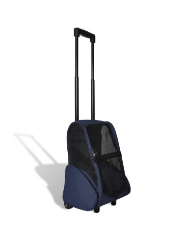 Trolley Trasportino per Animali Pieghevole Multifunzione Blu
