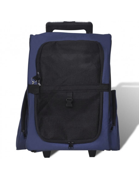 Trolley Trasportino per Animali Pieghevole Multifunzione Blu