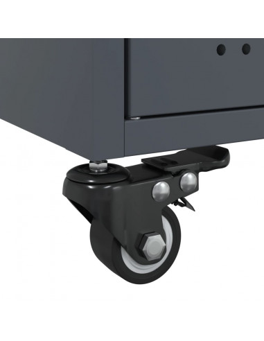 Tavolino Antracite 68x50x43,5 cm in Acciaio Laminato a Freddo